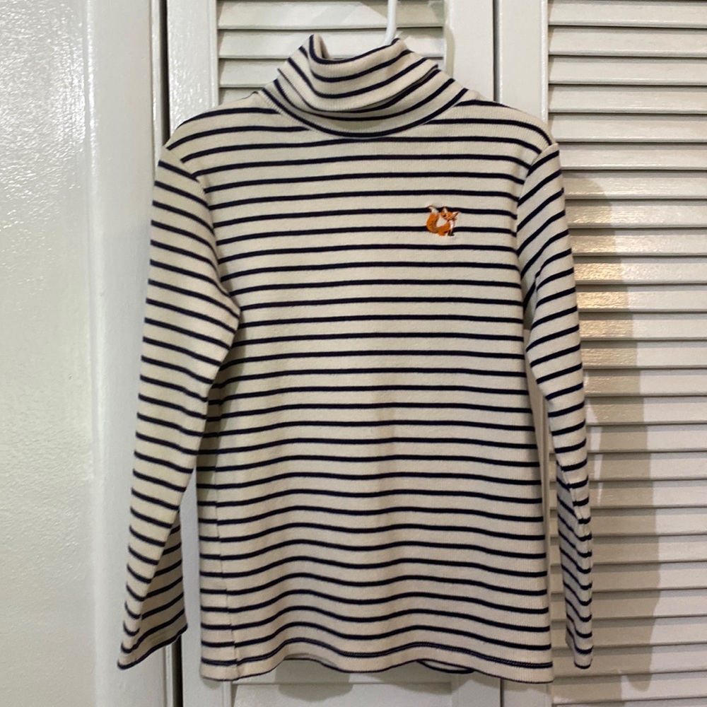 Blue and white striped turtle neck from Galerie Lafayette in Paris